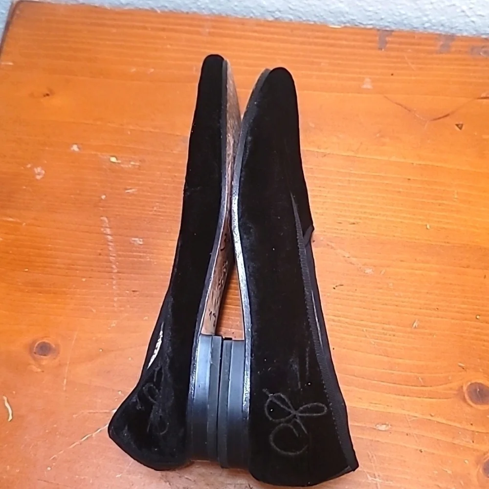 Sam Edelman Alvin Loafers Womens 7.5 Black Velvet Smoking Slipper Flat Shoes - Picture 6 of 16
